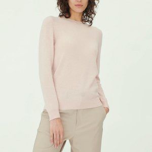The Cashmere Project Crew Neck Cashmere Sweater In Natural Blush Size Small